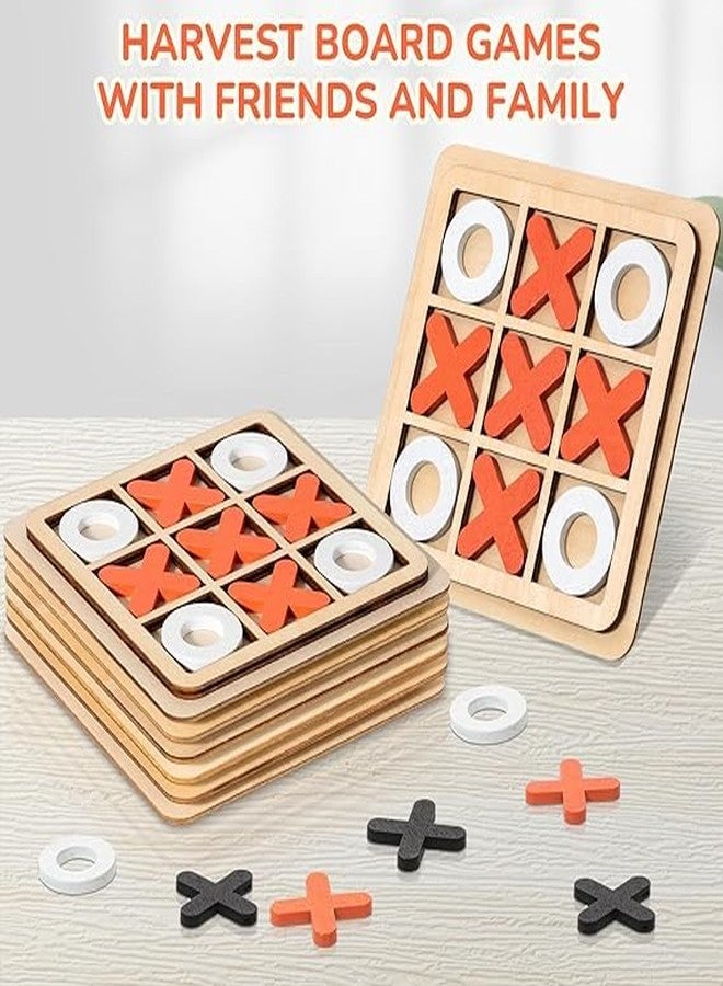 DHARNIX Wooden Tic Tac Toe Classic Mind Challenging Cross & Zero Family Board Game for Kids & Adults, Multicolour (Pack of 1) - Image 3